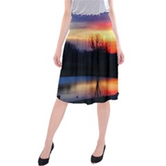 Pastel Sunrise Midi Beach Skirt by okhismakingart