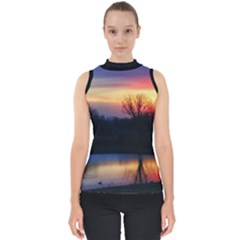 Pastel Sunrise Mock Neck Shell Top by okhismakingart