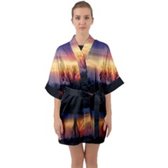 Pastel Sunrise Quarter Sleeve Kimono Robe by okhismakingart