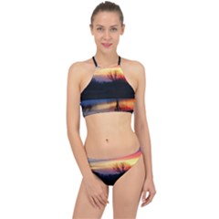 Pastel Sunrise Racer Front Bikini Set by okhismakingart