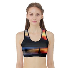 Pastel Sunrise Sports Bra With Border by okhismakingart