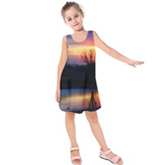 Pastel Sunrise Kids  Sleeveless Dress by okhismakingart