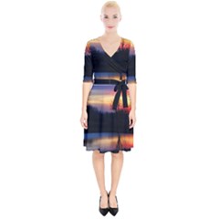 Pastel Sunrise Wrap Up Cocktail Dress by okhismakingart