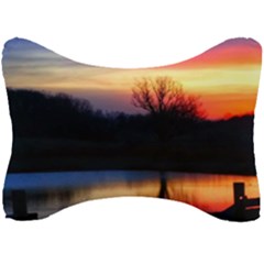 Pastel Sunrise Seat Head Rest Cushion by okhismakingart