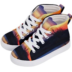 Pastel Sunrise Kids  Hi-top Skate Sneakers by okhismakingart