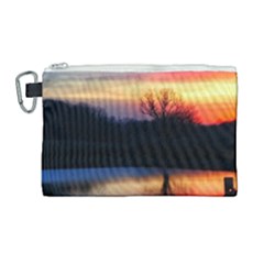 Pastel Sunrise Canvas Cosmetic Bag (large) by okhismakingart