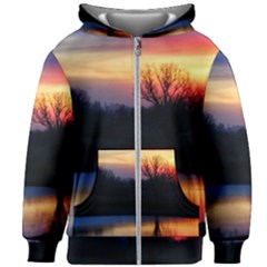 Pastel Sunrise Kids  Zipper Hoodie Without Drawstring by okhismakingart