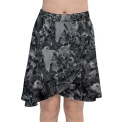 Black And White Mint Chiffon Wrap Front Skirt