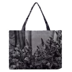 Black And White Mint Zipper Medium Tote Bag