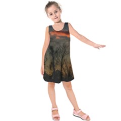 Old Sunset Kids  Sleeveless Dress by okhismakingart