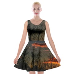 Old Sunset Velvet Skater Dress by okhismakingart