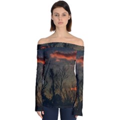 Old Sunset Off Shoulder Long Sleeve Top by okhismakingart