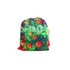 Intense Flowers Drawstring Pouch (small) by okhismakingart