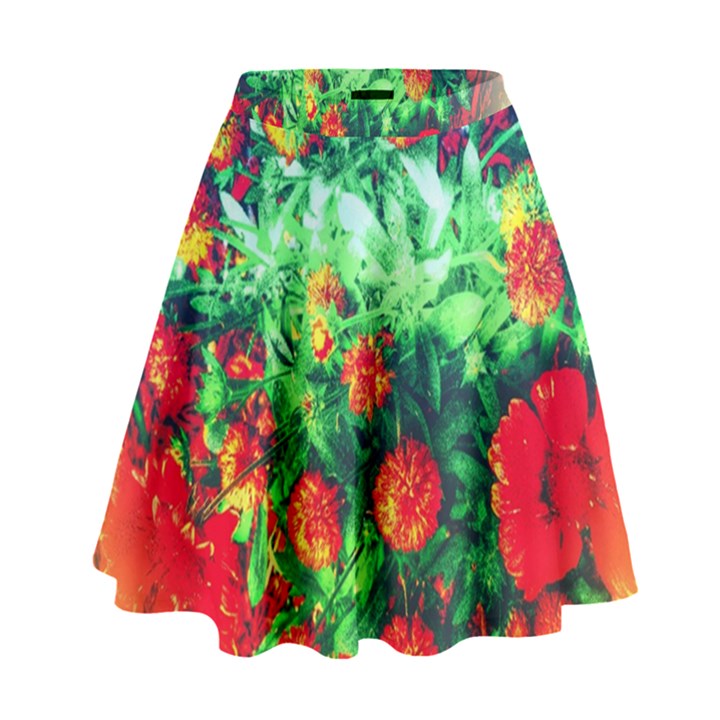 Intense Flowers High Waist Skirt