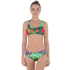 Intense Flowers Criss Cross Bikini Set by okhismakingart