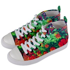 Intense Flowers Women s Mid-top Canvas Sneakers by okhismakingart