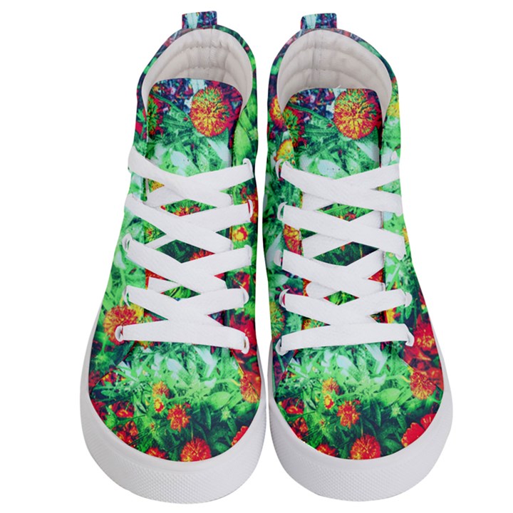 Intense Flowers Kids  Hi-Top Skate Sneakers