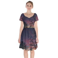 Darkness Falling Short Sleeve Bardot Dress by okhismakingart