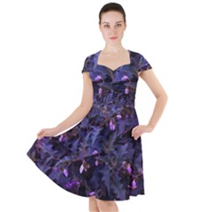 Purple Nettles Cap Sleeve Midi Dress by okhismakingart