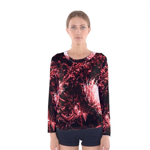 Red Thistle Women s Long Sleeve Tee by okhismakingart