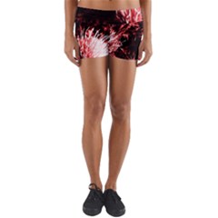 Red Thistle Yoga Shorts by okhismakingart