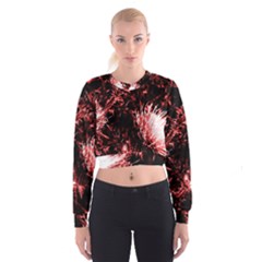 Red Thistle Cropped Sweatshirt by okhismakingart