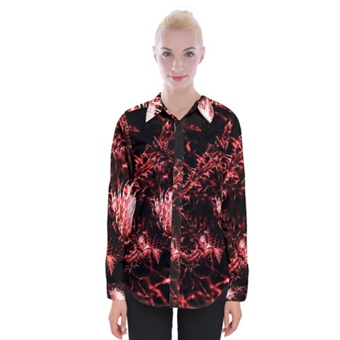 Red Thistle Womens Long Sleeve Shirt by okhismakingart