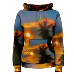 Sunrise And Fir Tree Women s Pullover Hoodie by okhismakingart