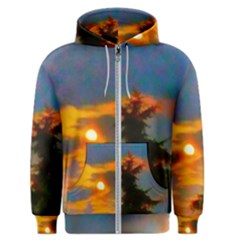 Sunrise And Fir Tree Men s Zipper Hoodie by okhismakingart