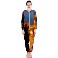 Sunrise And Fir Tree Onepiece Jumpsuit (ladies)  by okhismakingart