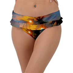 Sunrise And Fir Tree Frill Bikini Bottom