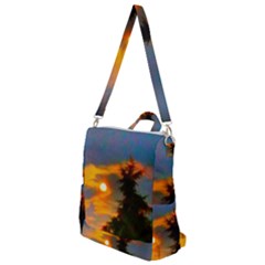 Sunrise And Fir Tree Crossbody Backpack