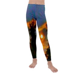 Sunrise And Fir Tree Kids  Lightweight Velour Leggings