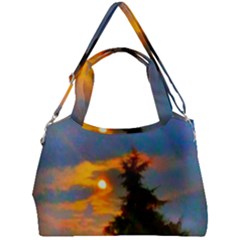 Sunrise And Fir Tree Double Compartment Shoulder Bag