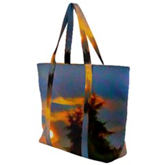 Sunrise And Fir Tree Zip Up Canvas Bag