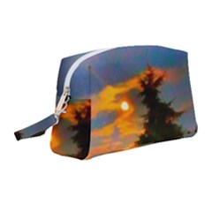 Sunrise And Fir Tree Wristlet Pouch Bag (medium) by okhismakingart