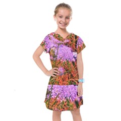 Blue Tinted Queen Anne s Lace Kids  Drop Waist Dress by okhismakingart