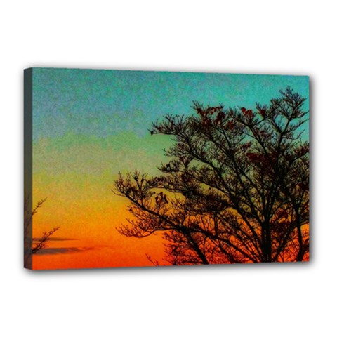 Turquoise Sunset Canvas 18  X 12  (stretched) by okhismakingart