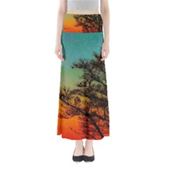 Turquoise Sunset Full Length Maxi Skirt by okhismakingart