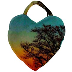 Turquoise Sunset Giant Heart Shaped Tote by okhismakingart