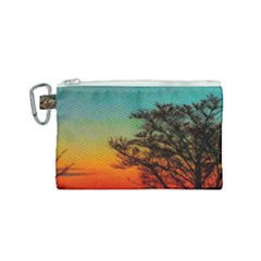 Turquoise Sunset Canvas Cosmetic Bag (small) by okhismakingart