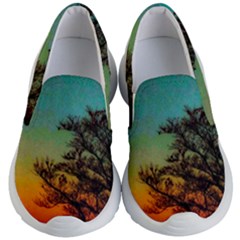 Turquoise Sunset Kids  Lightweight Slip Ons by okhismakingart