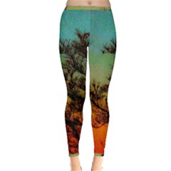 Turquoise Sunset Inside Out Leggings by okhismakingart