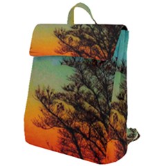 Turquoise Sunset Flap Top Backpack by okhismakingart