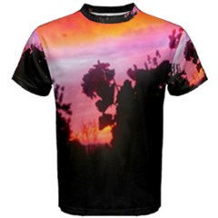 Sunset And Geraniums Men s Cotton Tee by okhismakingart