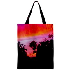 Sunset And Geraniums Zipper Classic Tote Bag by okhismakingart