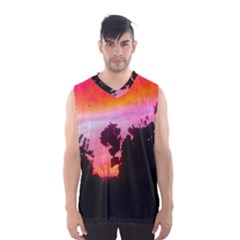 Sunset And Geraniums Men s Basketball Tank Top by okhismakingart