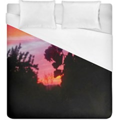 Sunset And Geraniums Duvet Cover (king Size) by okhismakingart