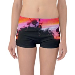 Sunset And Geraniums Reversible Boyleg Bikini Bottoms by okhismakingart