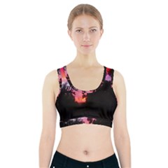 Sunset And Geraniums Sports Bra With Pocket by okhismakingart